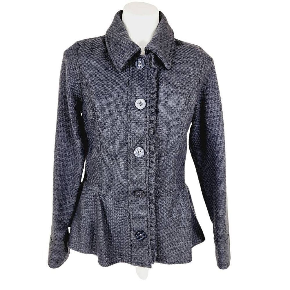 Decree textured blazer top gray size medium